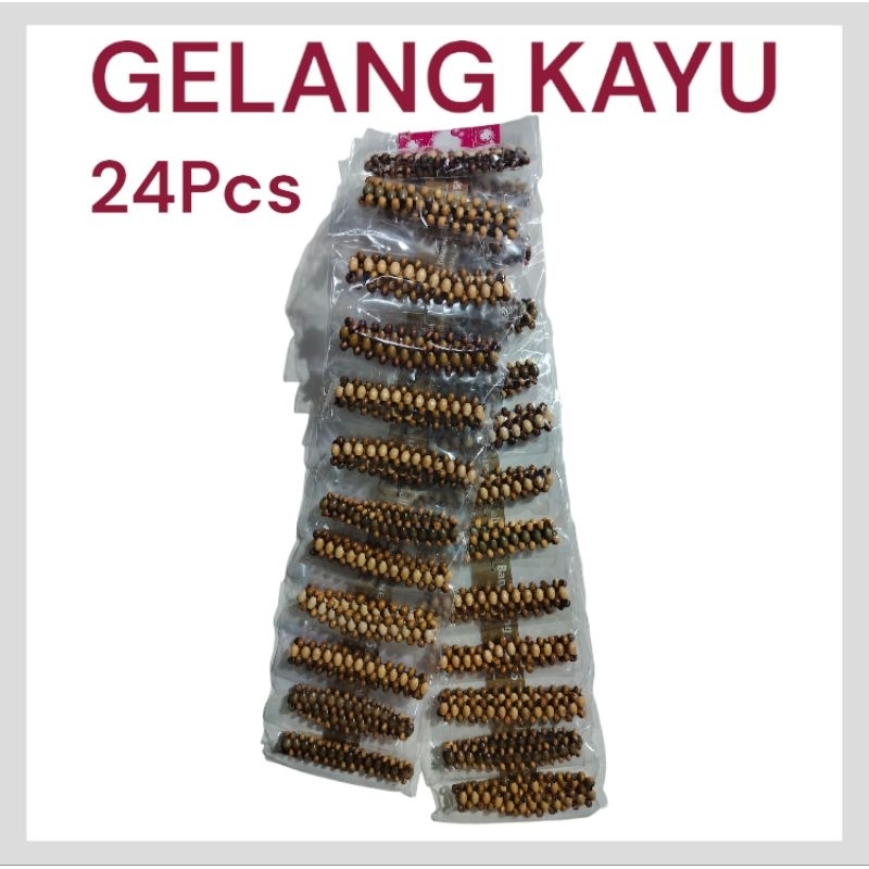 Gelang Kayu Accesoris isi 24Pcs