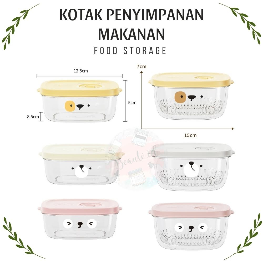 Kotak Makan Mini Toples Tempat Penyimpanan Makanan Lucu Kedap Udara Tahan Panas Dingin Serbaguna Wadah Bekal Makan Siang Kacang-kacangan Sayuran Nasi Buah Snack Kuah Dengan/Tanpa Saringan Bento Box Lunch Box Microwave Food Storage