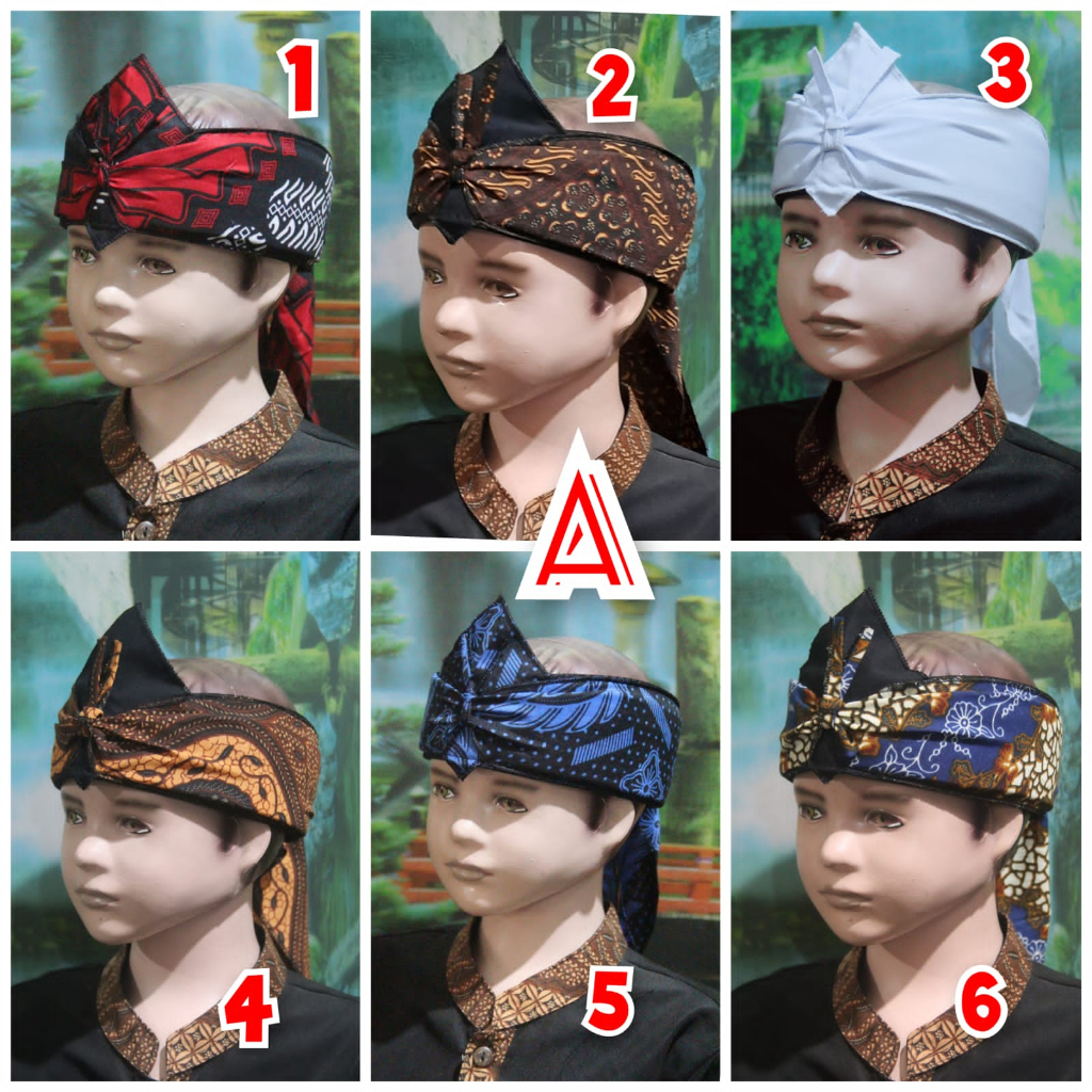 iket kepala sunda jawa tradisional batik anak anak 1-10 TAHUN atas bolong MIN ORDER 10 PCS(GS 03)