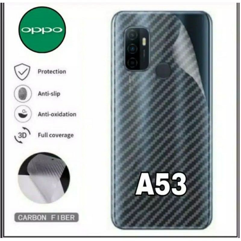 Skin Carbon Oppo A33 2020 A53 2020 A53S 2020 A54 A74 4G A74 5G A94 4G A94 5G A35 A55 4G A55 5G A95 4G A95 5G A36 A56 5G A76 A96 A57 2020 A57 5G A77S A58 F1 F1+ F1S F3 F3+ F5 F7 F9 F9 Pro F11 F11 Pro Garskin Anti Gores Belakang Handphone