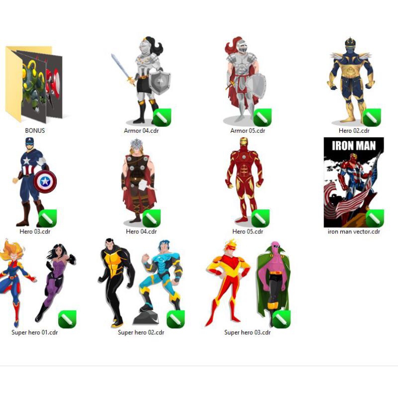 Super Heroes Charagther Vector - Coreldraw