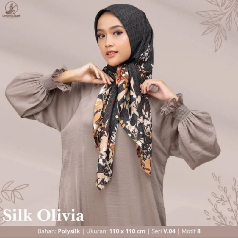Segi4 Silk Olivia Motif Umama #8 || Jilbab Termurah