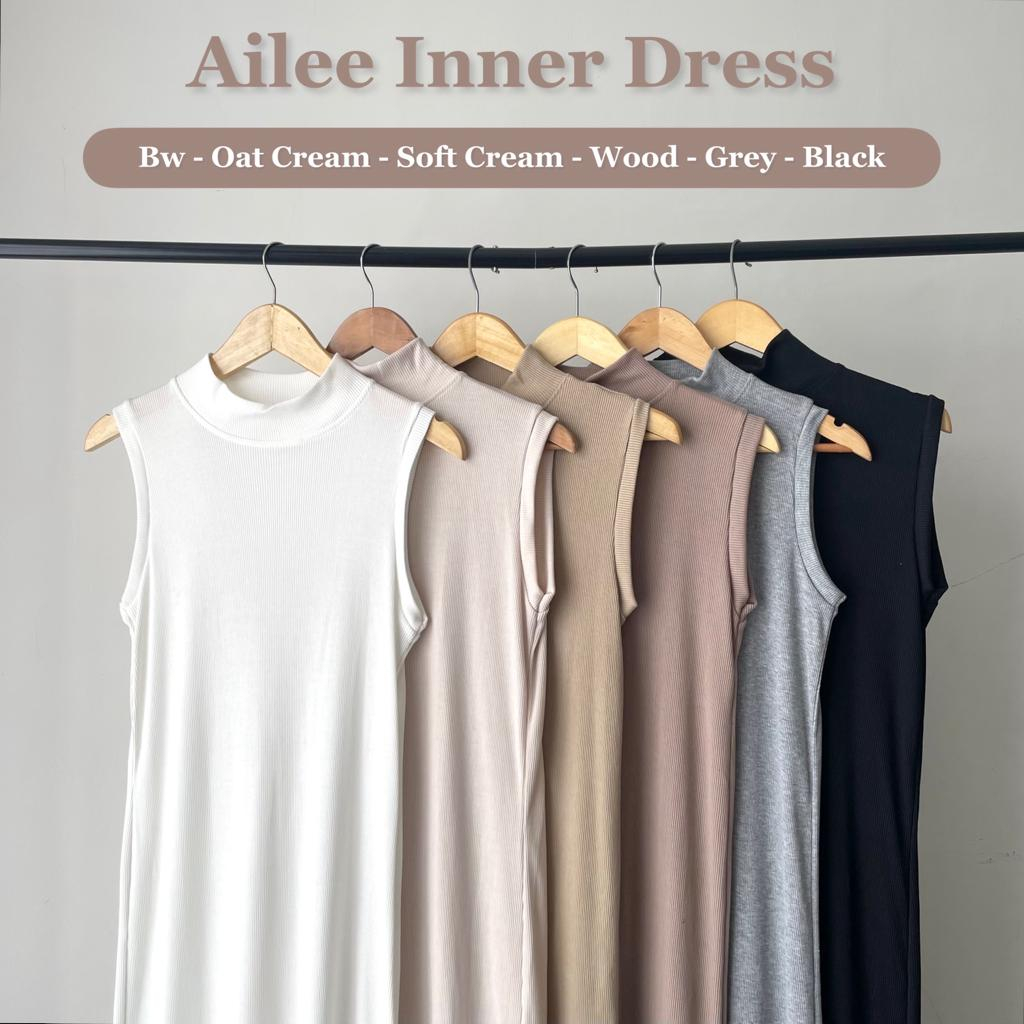 Ailee Inner Dress Sleeveles | Dress tanpa lengan tutrleneck [YEPPUOUTFIT]