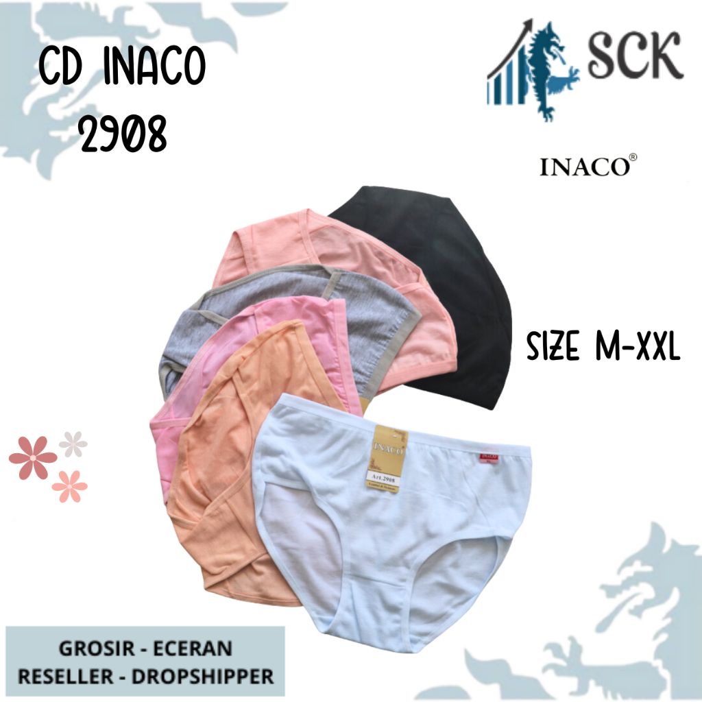 CD Wanita INACO 2908 Warna muda / Celana Dalam INACO 2908 Warna Muda Terang - sckmenwear GROSIR