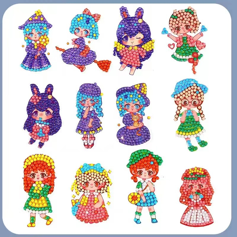 DIY Diamond Mainan Sticker / Mainan Anak Sticker DIY Diamond Cutie Pop/ Stiker Edukasi/ Painting Sticker Korea POP P77