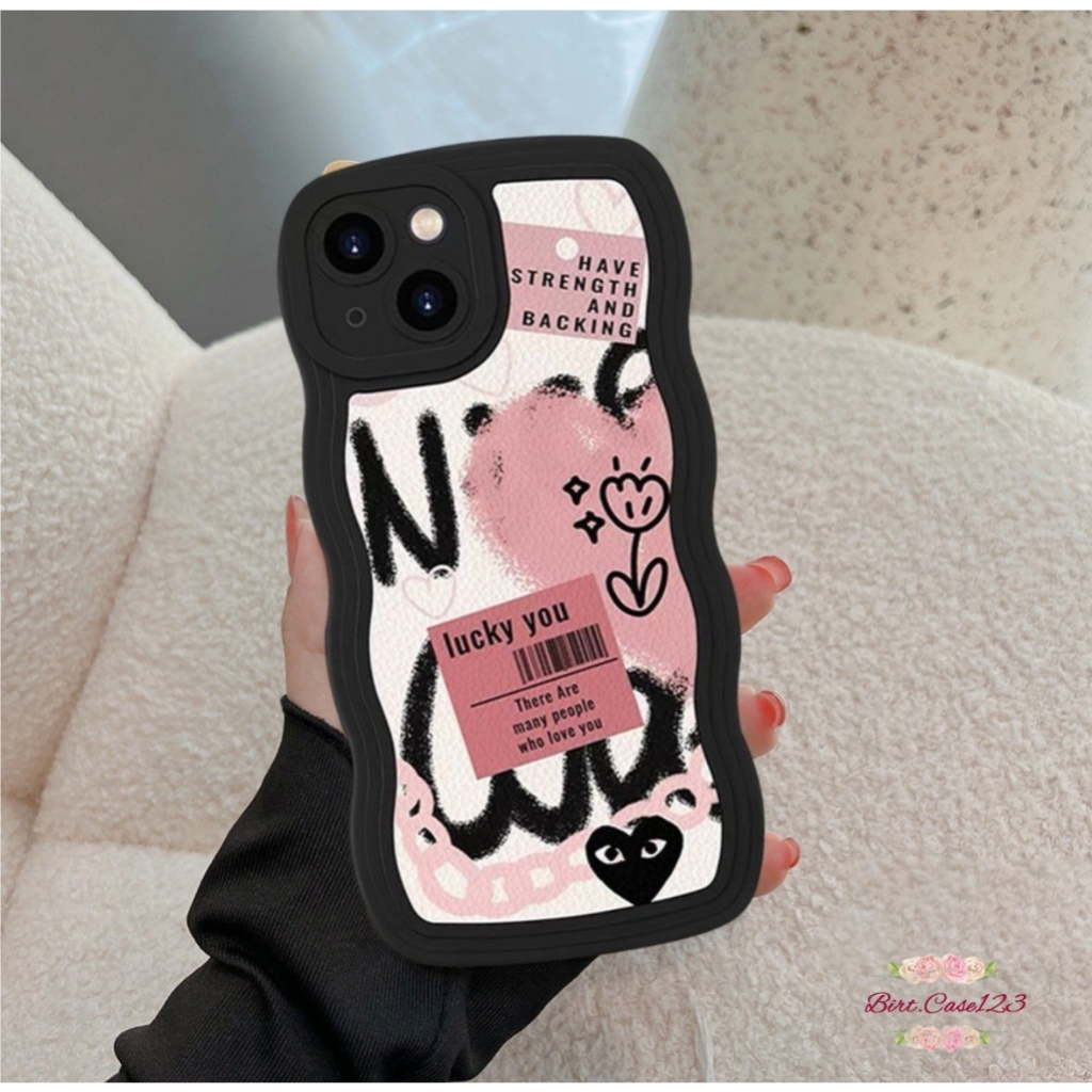 CUSTOM SOFTCASE SILIKON GELOMBANG WAVY CUSTOM GRAFITI HATI FOR OPPO A3S A15 A15S A16 A1K A5S A7 A31 A53 A96 F1S A9 A5 2020 A52 A37 A76 A36 A96 BC7625