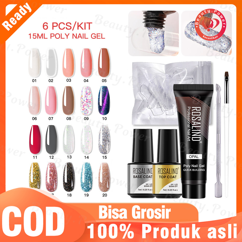 Ujung Kuku Prancis Set PolyGel Nail Extension Set 15ml Nail Builder Set Polygel Acrylic Kit