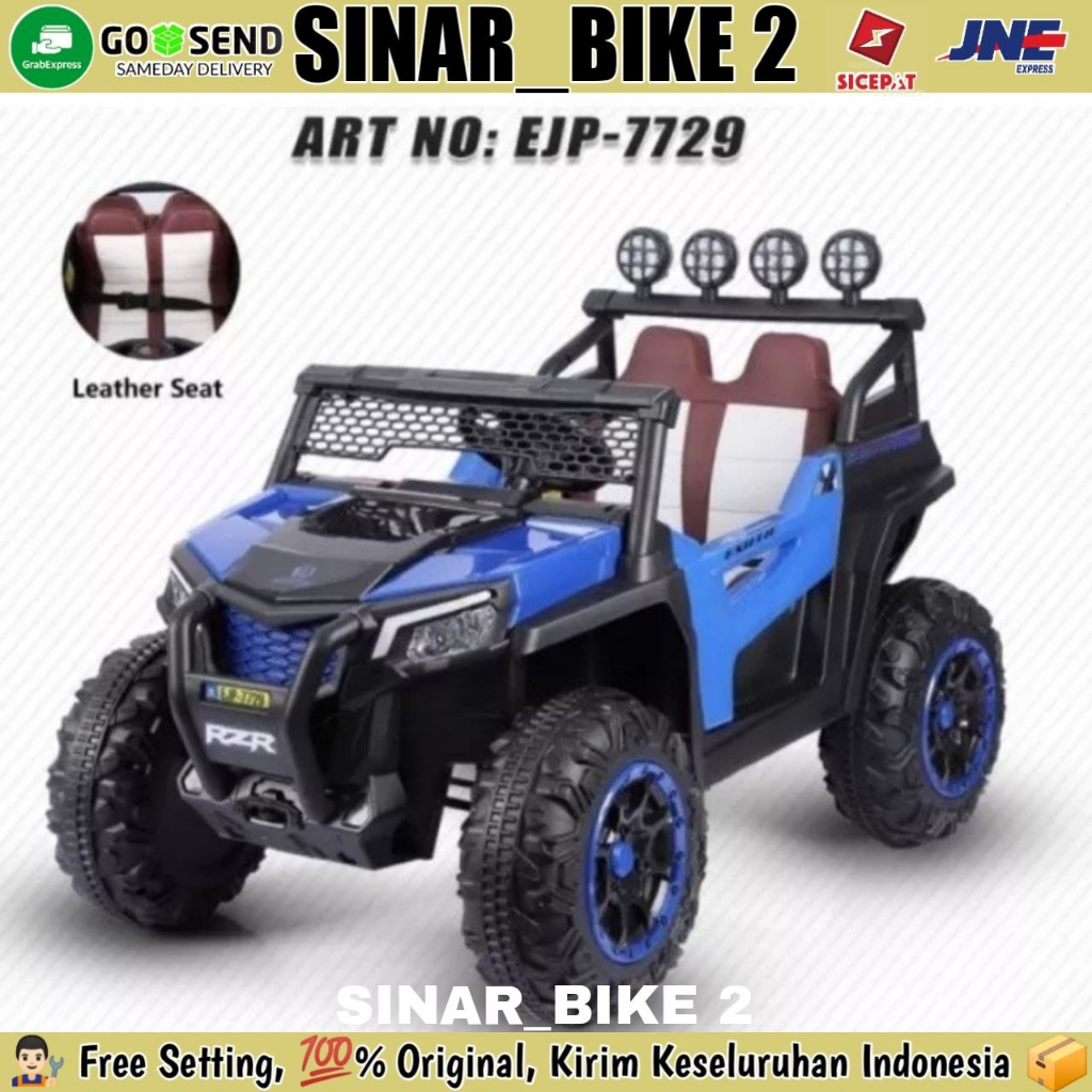 Mobil Aki EXOTIC EJP 7729 Jok Kulit Remote Control Mainan Anak &amp; Mobilan Aki EXOTIC EJP 7720+ Ban Eva JEEP off Road Mainan Anak