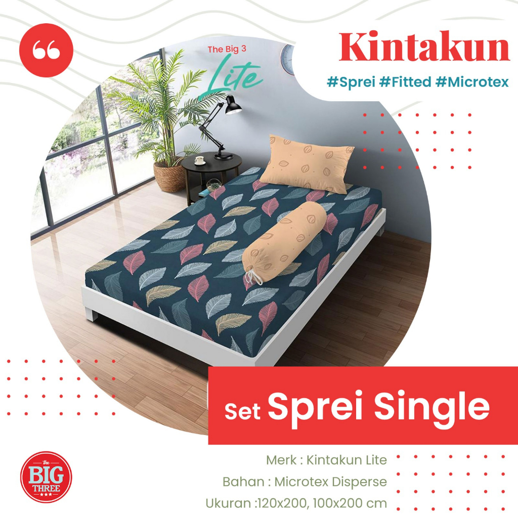 Kintakun Lite Sprei 120x200 / 100X200 CM motif Aruna Belinda Darla Devina Grania Zenovia Irmadel - Seprai Single 120 SP TBT