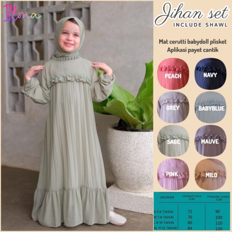 JIHAN SET gamis pasmina anak