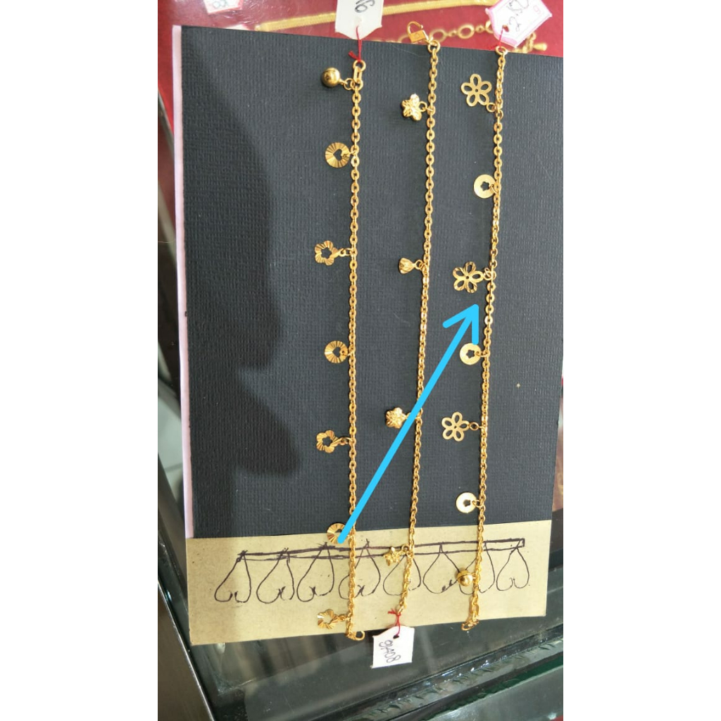 Gelang Emas 875 Motif Bunga