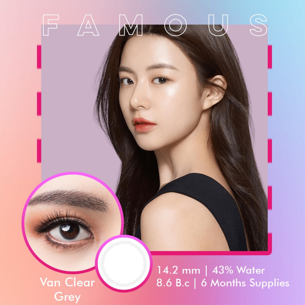 Famous With Biomoist Van Clear Grey Monthly softlens bening