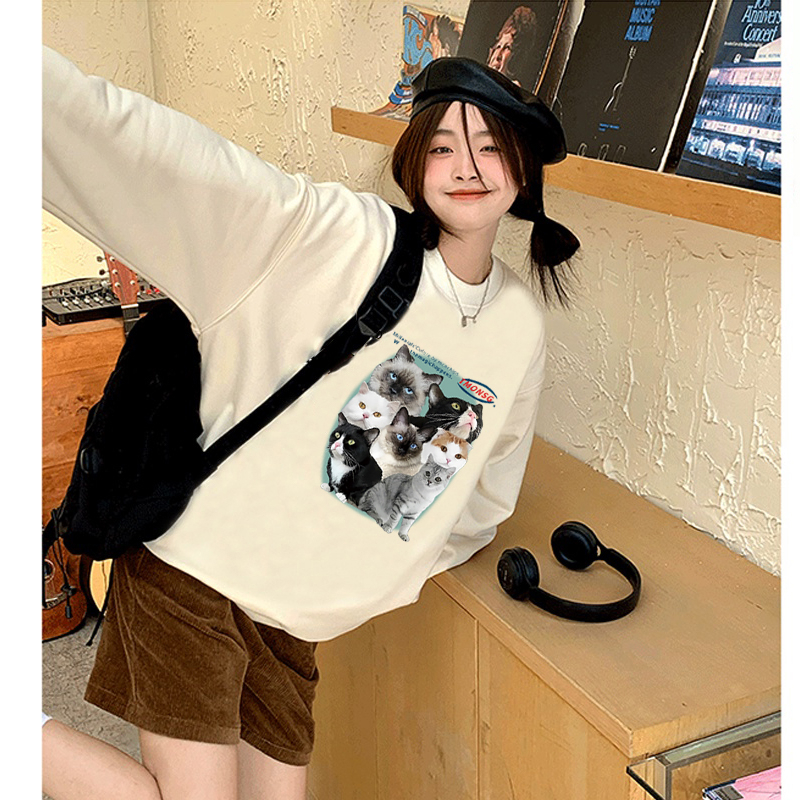 Sweater Oversize Cute Cat Unisex Sweater Oversize Korean Style/sweteer wanita