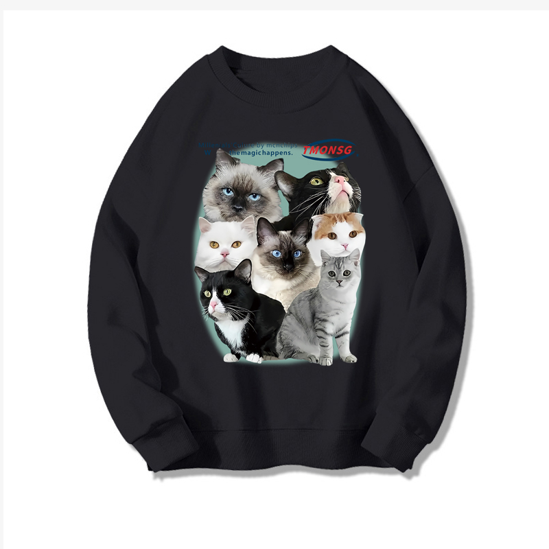 Sweater Oversize Cute Cat Unisex Sweater Oversize Korean Style/sweteer wanita