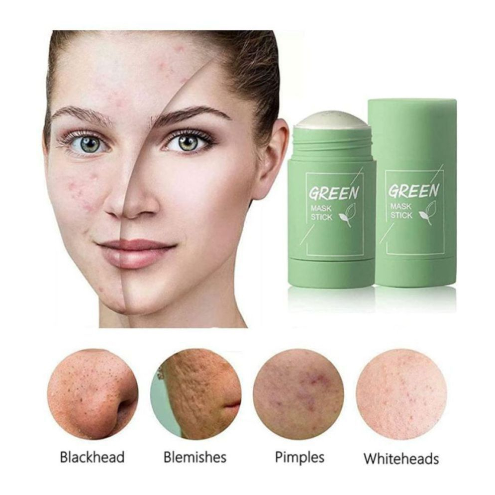 Green Mask Stick Masker Wajah Green Tea Pembersih komedo Hidung &amp; Wajah