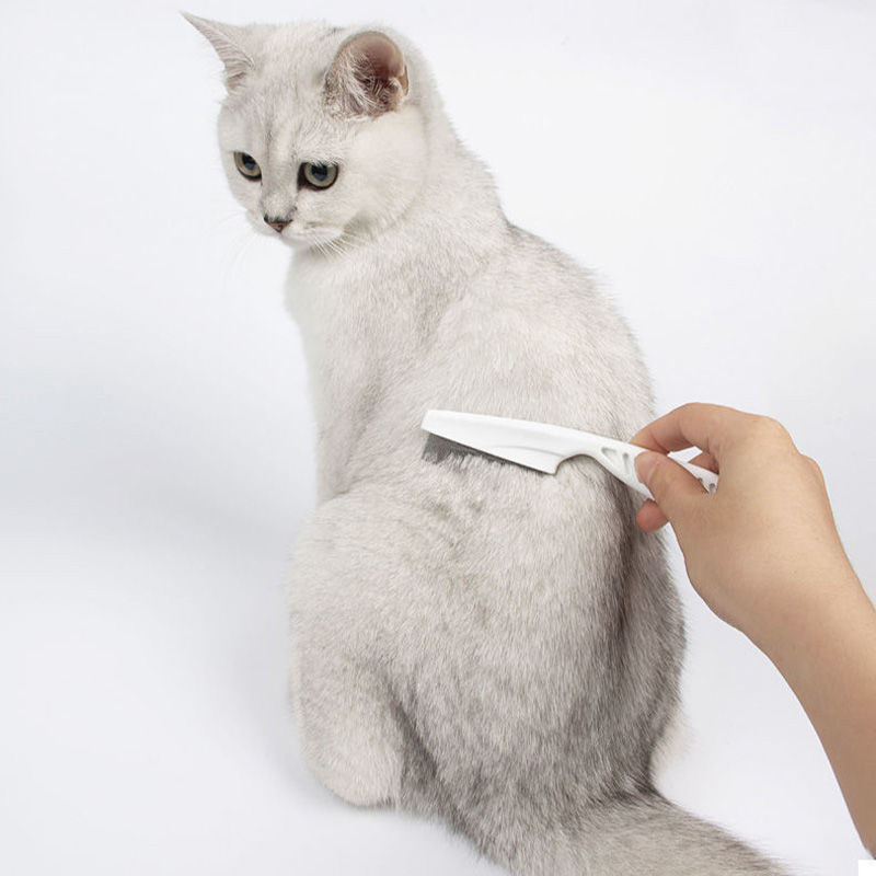 Sisir Kutu Kucing Dan Telurnya Grooming Hewan Serit Logam Gagang Panjang