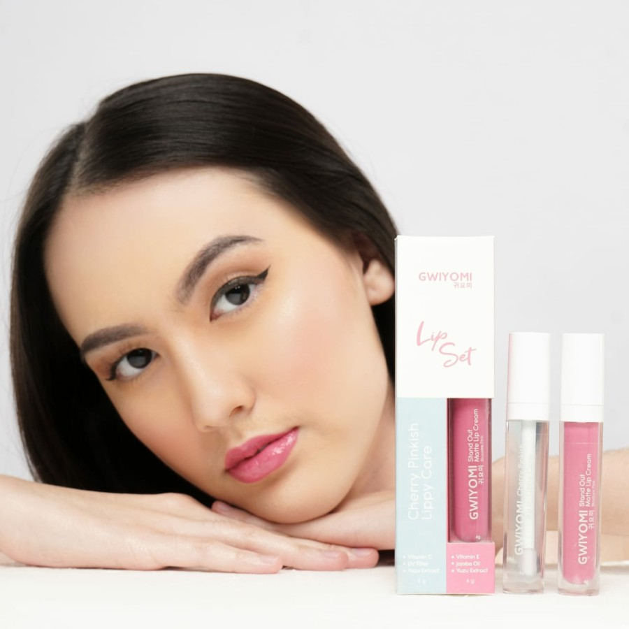 CLEARANCE SALE - 2in1 Set Gwiyomi Stand Out Matte Lip Cream Choco Plain Blossom Pink BPOM