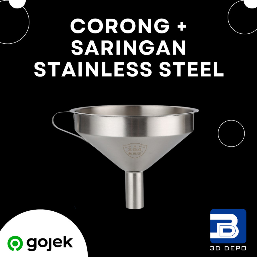 Corong + Saringan Stainless Steel 304 untuk Saringan Resin Printer