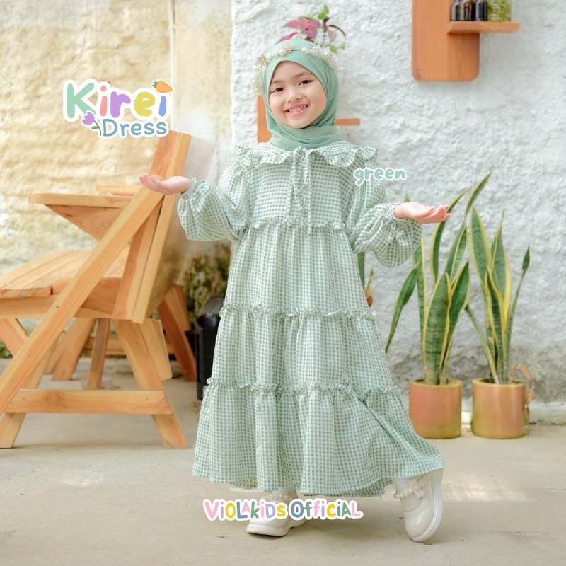 Afsheenastore Gamis Kirei / Dress Anak Crinkle By Violakids