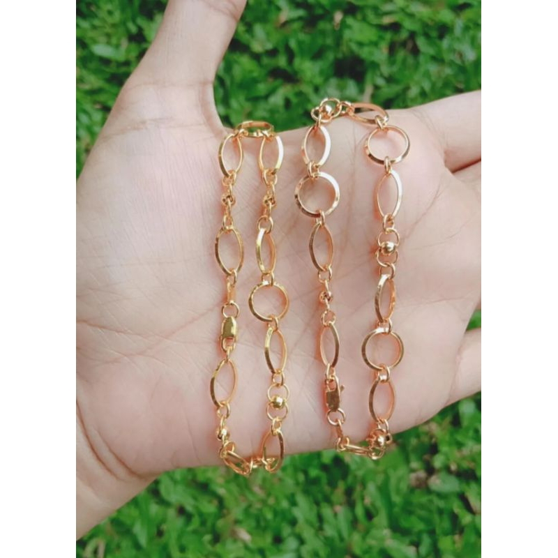 gelang rantai hollow vensy kombi S925 / gelang perak asli silver925 / gelang fashion wanita impor