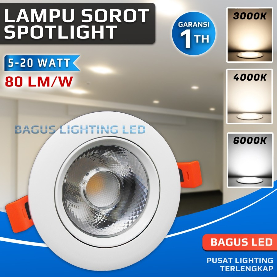 Lampu Sorot COB Spotlight Spot Light LED PLAFON 7W 12W 20W Garansi