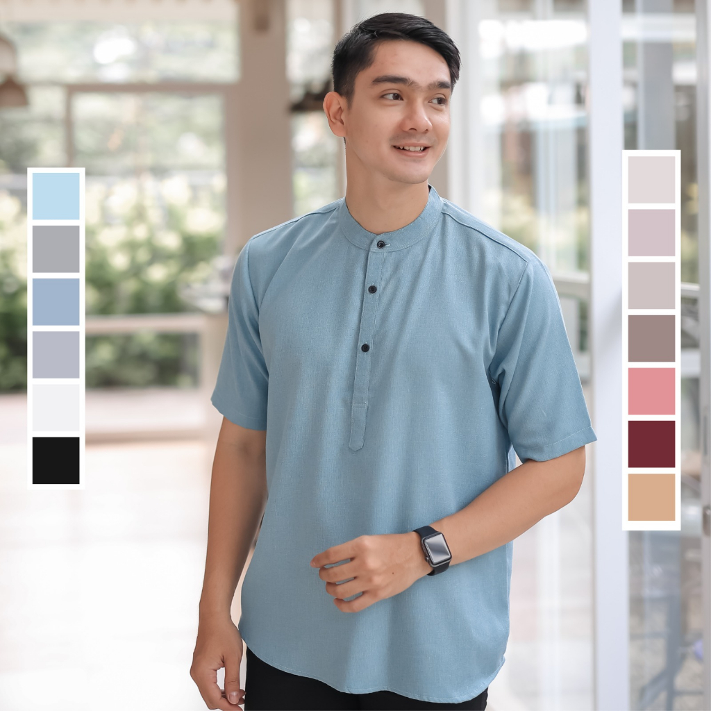 Baju Muslim Koko Qurta Lengan Pendek Slimfit