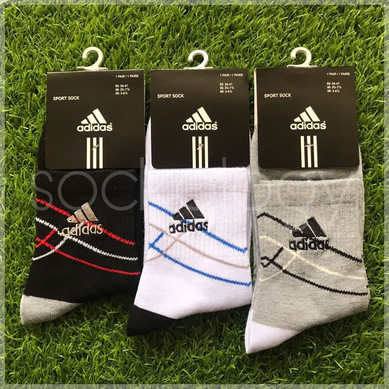 (Min. 3pcs @27.500) Kaos kaki adidas bordir tebal 3/4 atas mata kaki kualitas premium