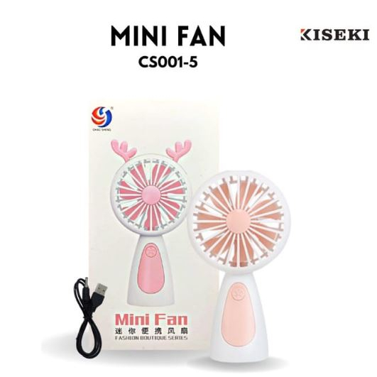 Kiseki Mini Fan Cs-001 Kipas Angin Mini Model Karakter Rechargeable