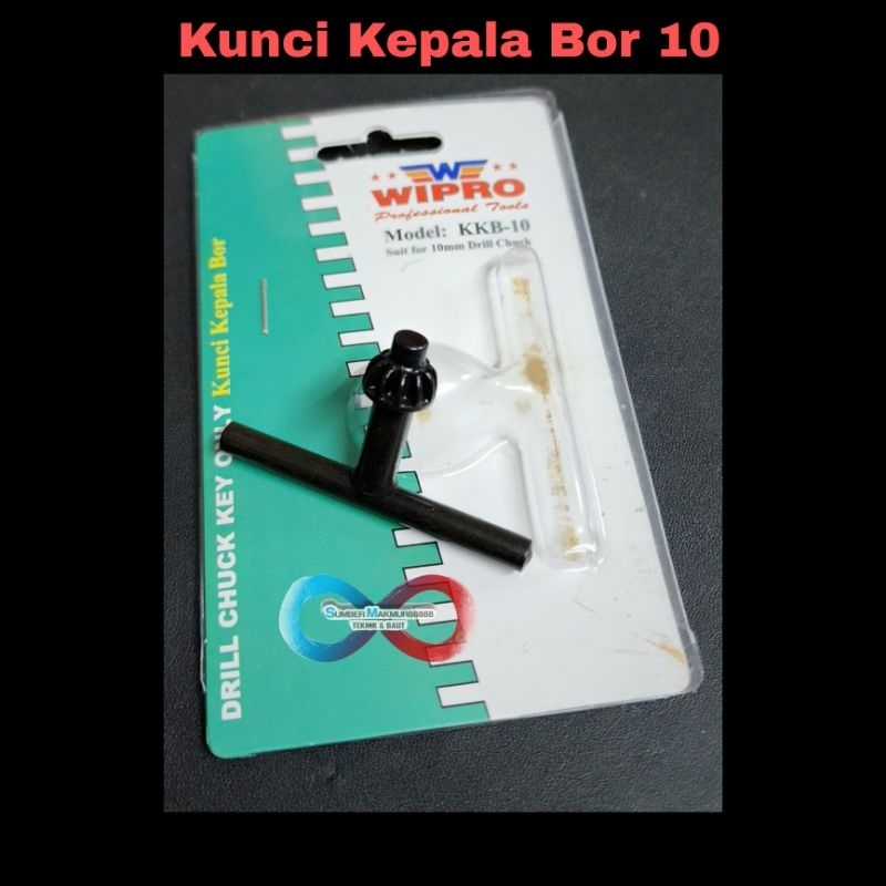 Kunci Kepala Bor 10 mm untuk Mesin Bor Duduk dan Magnet