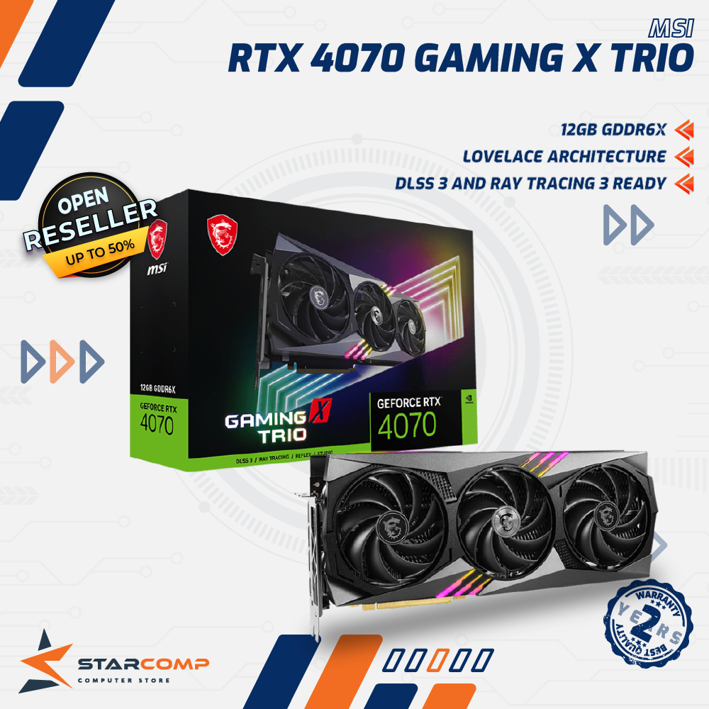 MSI GeForce RTX 4070 12G GAMING X TRIO VGA RTX4070 12GB GDDR6X