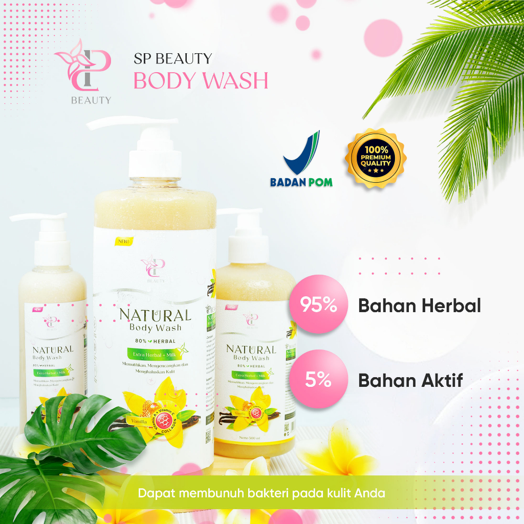 Sp Beauty Body Wash sabun cair herbal. Extra vanilla 250ml vitamin C. A &amp; Collagen. - Sabun mandi cair pemutih badan sabun cair pemutih .sabun cair herbal vanilla