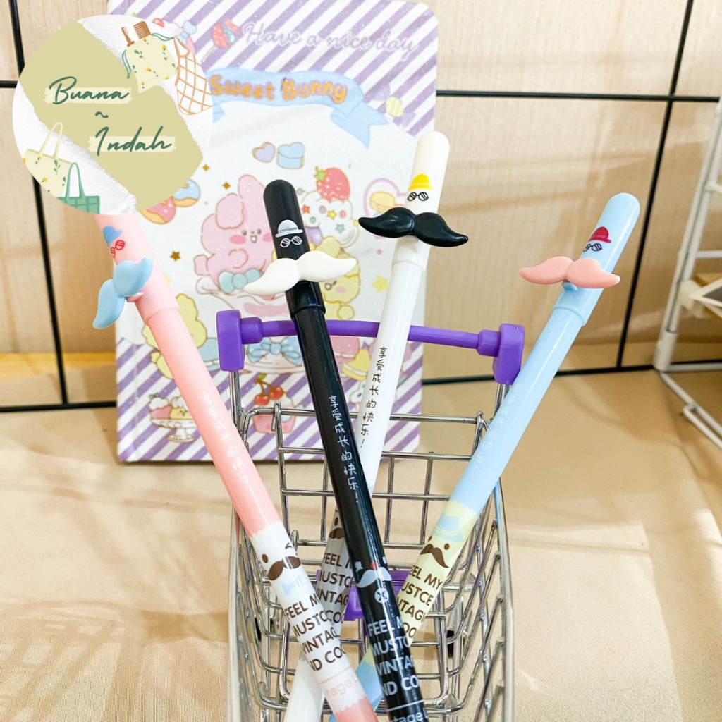 

PULPEN GEL MURAH KUMIS LUCU IMUT KEKINIAN COD