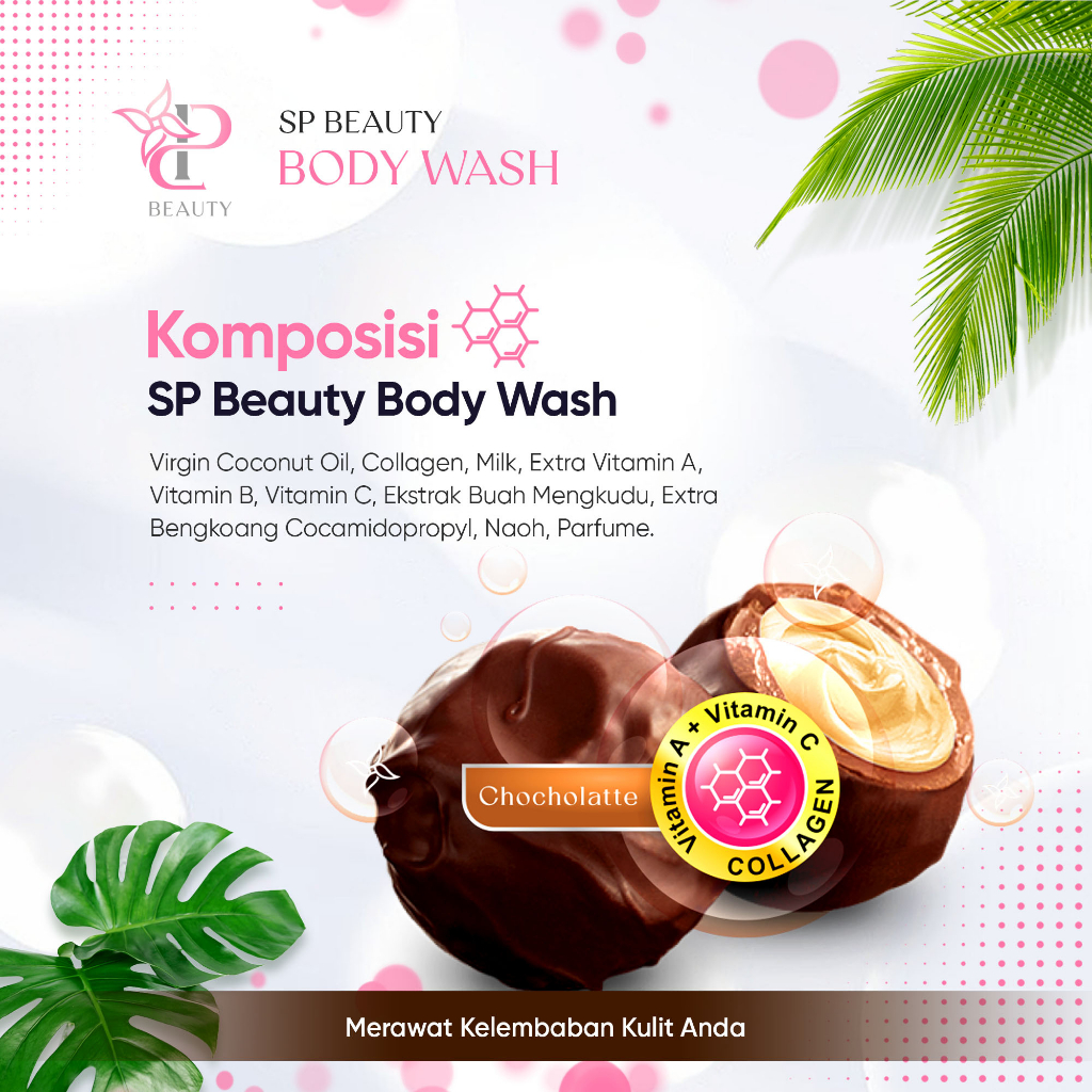 Sp Beauty Body Wash sabun cair herbal. Extra vitamin C. A &amp; Collagen. - Sabun mandi cair pemutih badan sabun cair pemutih .sabun cair herbal coklat