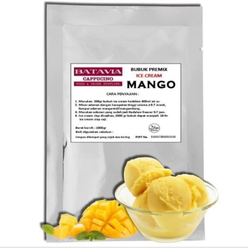 

Bubuk Ice Cream / Bubuk Es Krim Mangga 1kg / Bubuk Ice Cream Murah Batavia / Bubuk Soft Ice Cream / Bubuk Hard Ice Cream Batavia / Bahan Ice Cream Batavia