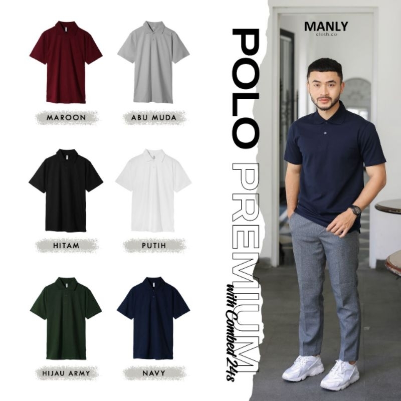 MANLY Kaos Kerah Premium Polo Shirt Pria