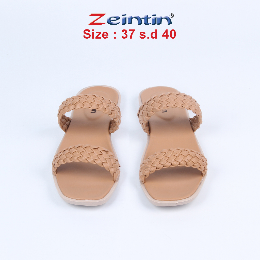 Zeintin - Sandal Wanita Sandal Selop Wanita Model Anyam Bahan Kulit Sintetis Lentur Original Zeintin SS