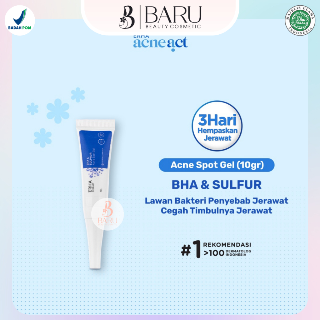 ERHA Acneact BHA & Sulphur Acne Spot Gel | Acne Gel | Acne Treatment | Obat Totol Jerawat | Original