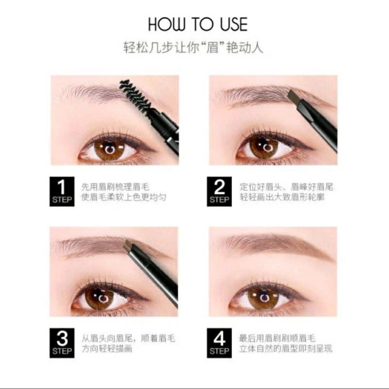 Lameila Pensil Alis 7 Warna Double Head Dawing Eyebrow 2in1 789