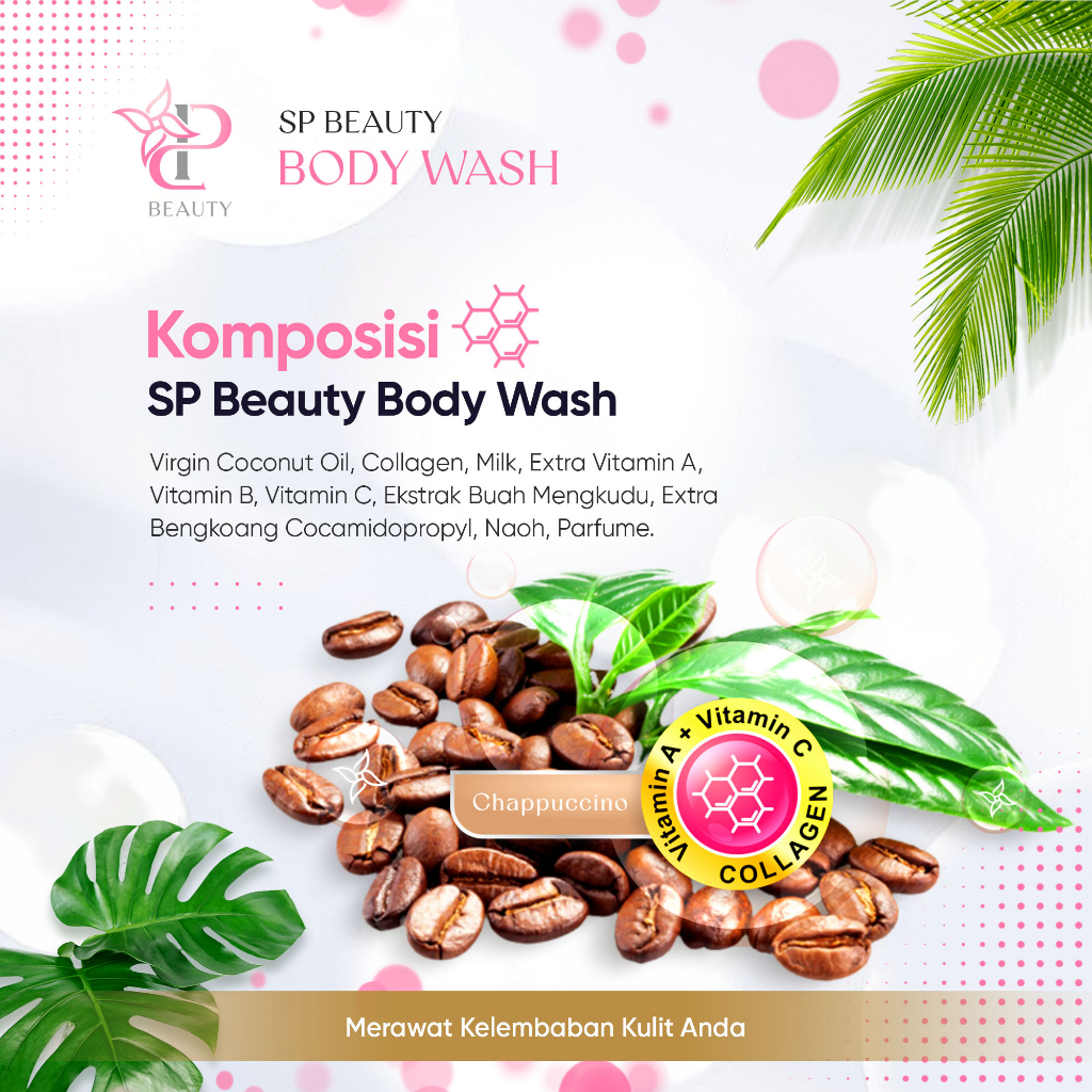 Sp Beauty Body Wash sabun cair herbal 250ml Extra cappucino vitamin C. A &amp; Collagen. - Sabun mandi cair pemutih badan sabun cair pemutih .sabun cair herbal cappucino 250ml