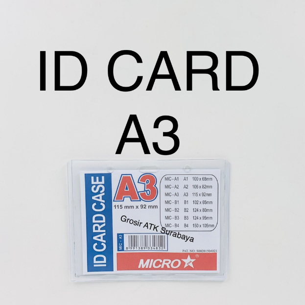 

ISI 20 Plastik Name Tag ID Card Holder Tidur Horizontal A3 115 x 92 MM