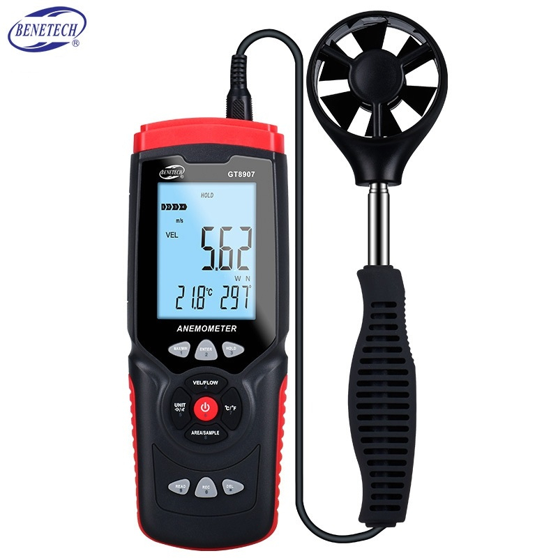 Digital Anemometer Pengukur Kecepatan Angin Wind Temperature Humidity Benetech GT8907