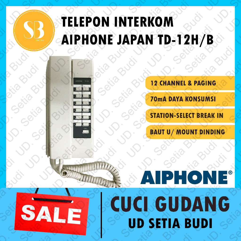 Telepon Interkom Aiphone TD-12H/B Intercom Telephone TD-12H/B