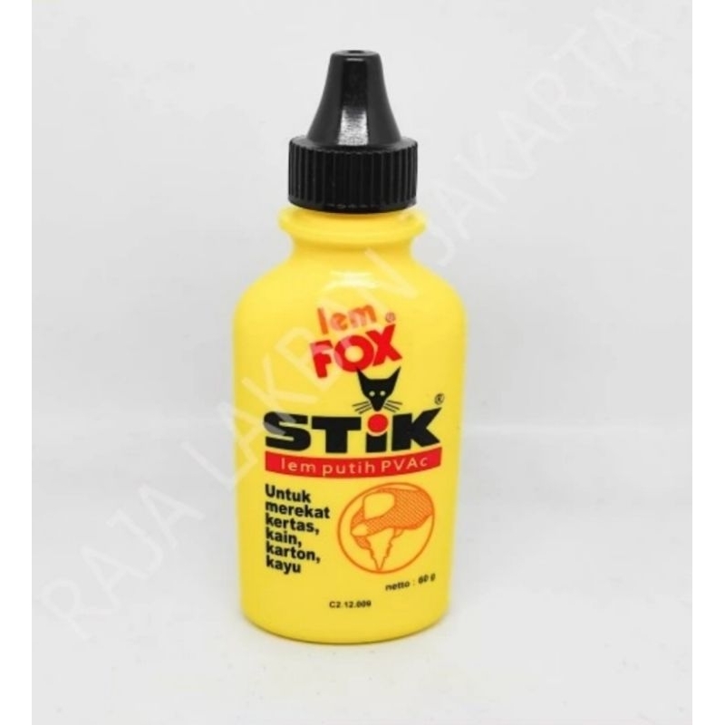 

LEM Fox Putih PVAC CAIR STIK 60 Gram ( BOTOL KUNING ) - PER BOTOL