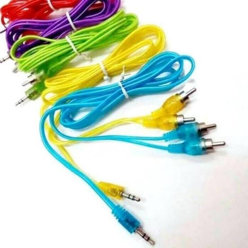 Kabel Audio RCA 1x2 Jack 3,5mm 1-2 AUX 1 ke 2 Jek Kabel Panjang 1,5 Meter