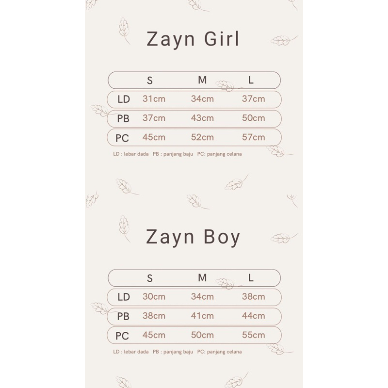 ZAYN Couple Set Anak 1-5thn / Setelan Anak