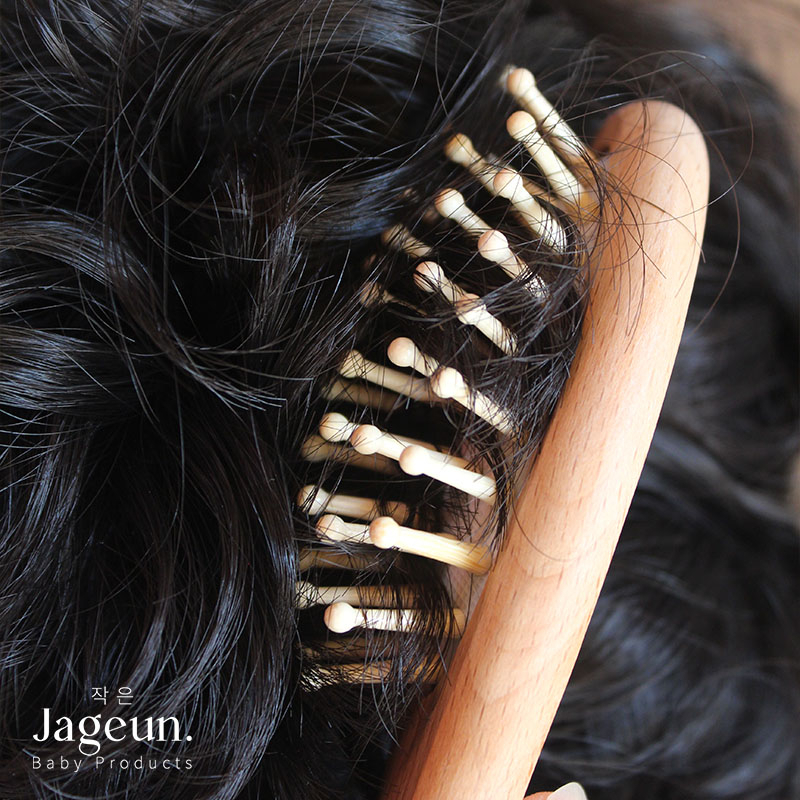 JAGEUN Premium Wood Bamboo Baby Comb Hair Brush | Set Sikat Sisir Rambut Anak Bayi Newborn Bahan Kayu Natural Lembut