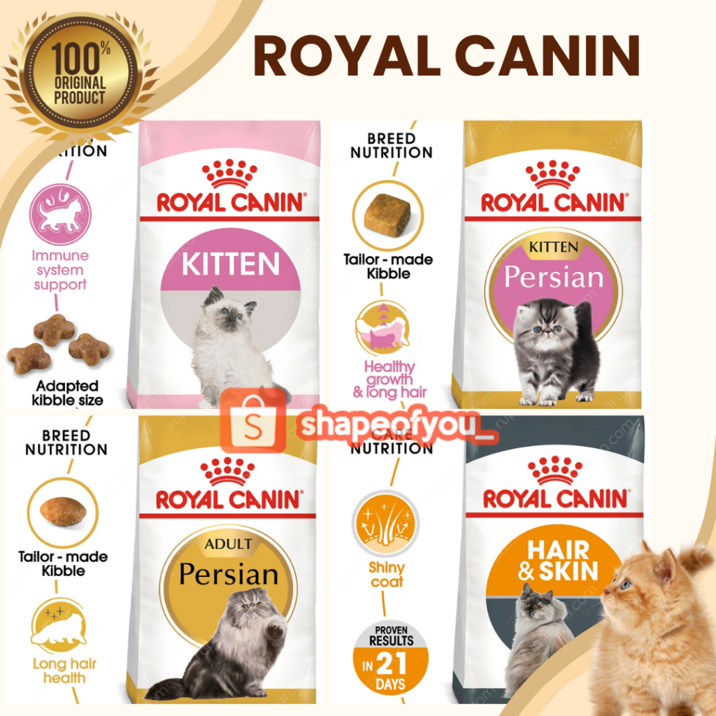 Royal Canin Kitten 36 4kg Cat Dry Food RC Adult Persian RC Makanan Kering kucing Royalcanin Hair and Skin Care 10kg RC indoor cat longhair Freshpack