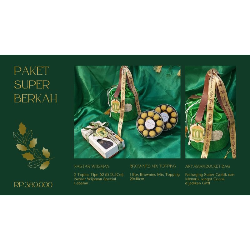 

Hampers Lebaran Paket Super Berkah 2 Nastar + 1 Brownies Mix