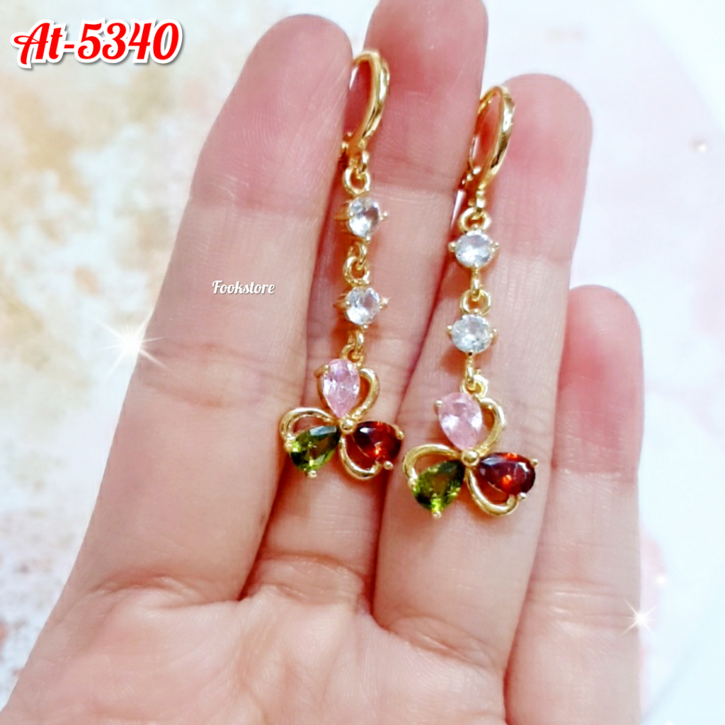 ANTING PERMATA WARNA PREMIUM WANITA ANTI ALERGI