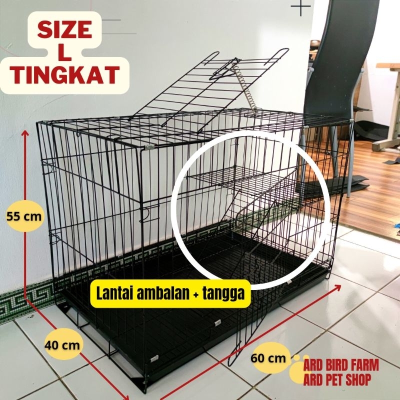 tangga dan tingkat lantai ambalan kandang kucing ukuran 60x40 murah besi tebal